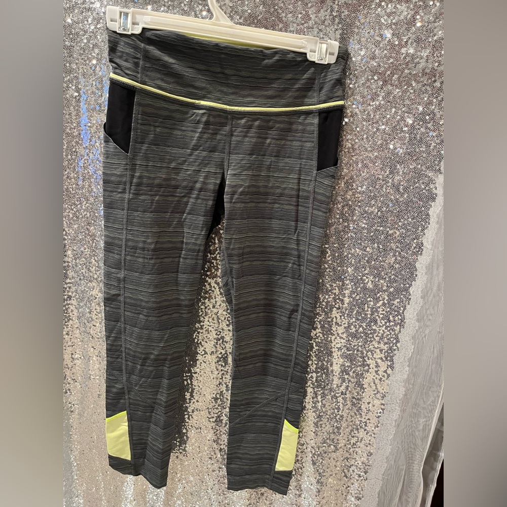 lululemon athletica Gray and Yellow Leggings